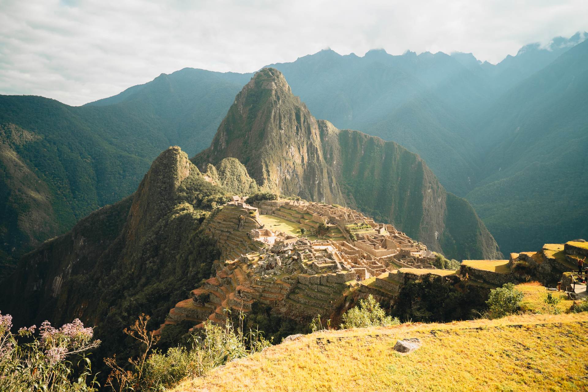 Machu Picchu at the far end of the Inca road network