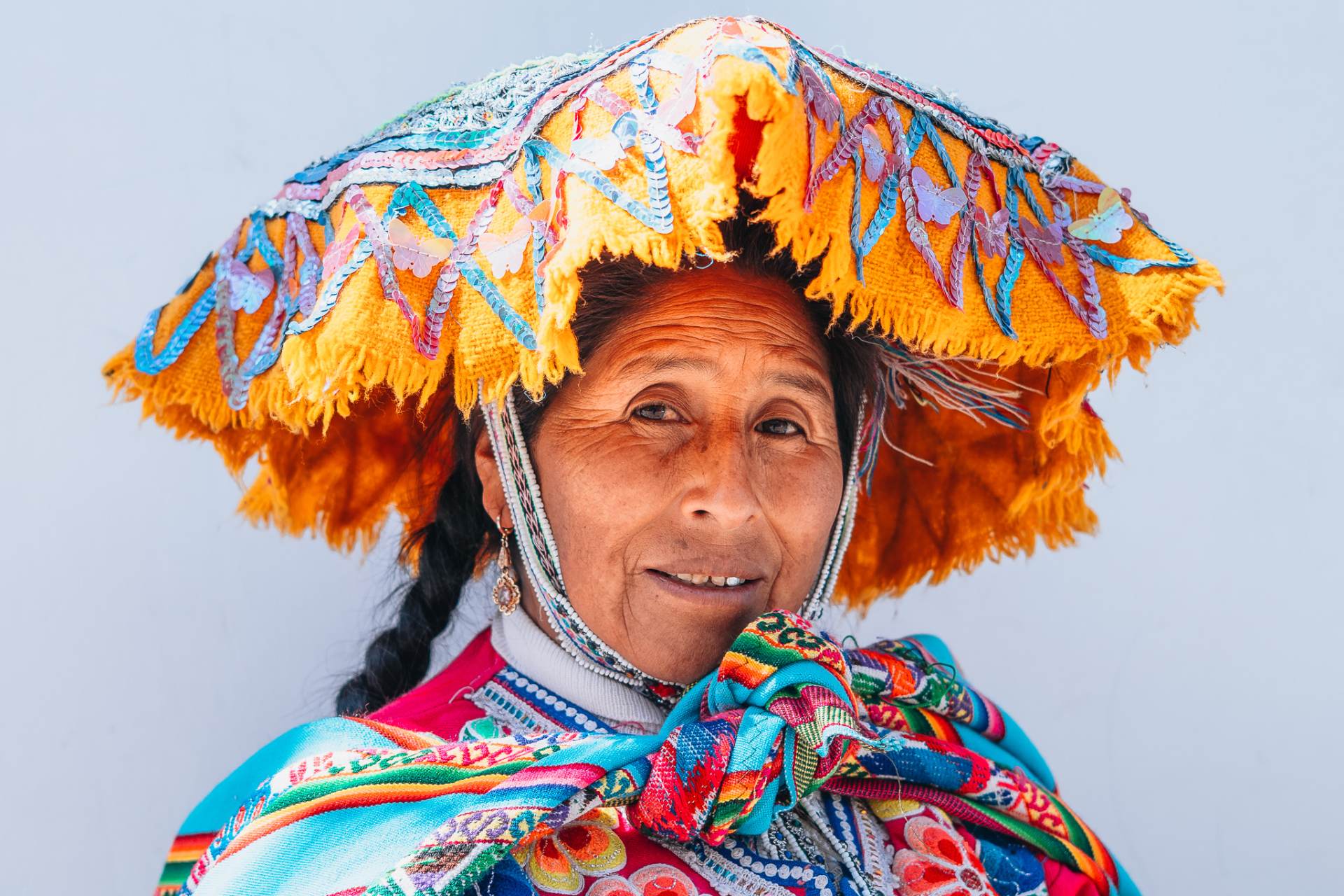 A woman in traditional Andean dress in the Sacred Valley